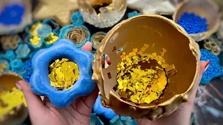 Satisfying video ASMR Crushing soap boxes with glitter | Splitting gypsum | Clay cracking