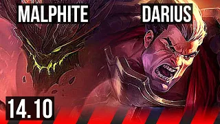 MALPHITE vs DARIUS (TOP) | 5/0/1, 800+ games | KR Master | 14.10