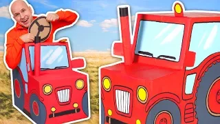 Cardboard Tractor - Cardboard Car Toy - Craft Ideas For Kids | DIY on Box Yourself