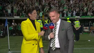 Brendan Rodgers reacts to celtic winning the league #football #celtictv #celtic