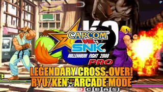 Legendary Cross-Over! | Ryu/Ken - Arcade Mode - Capcom vs. SNK: Millennium Fight 2000 Pro | PS1