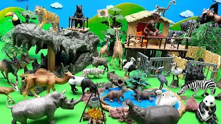 Animals Diorama In Crocodile Cave | Learn Animals Name | 악어 동굴 사파리 동물 배우기