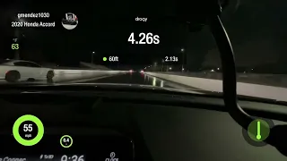 2.0 honda accord vs scat pack charger 1/4 mile track day