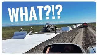 Styrofoam Sheet Highway Construction In The Alaskan Arctic