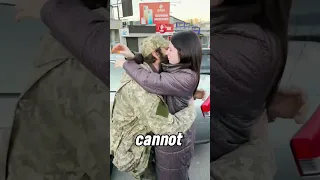 Ukrainian soldier reunited with pregnant wife after eight months apart