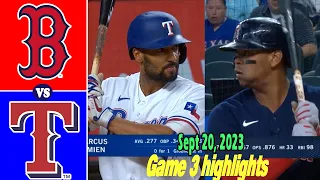 Boston Red Sox vs. Rangers GAME Highlights September 20, 2023 - MLB Highlights | MLB Season 2023