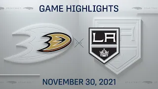 NHL Highlights | Ducks vs. Kings - Nov. 30, 2021