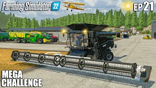 Buying MEGA HEADER for The MEGA HARVESTER | MEGA Equipment Challenge #21 | Farming Simulator 22