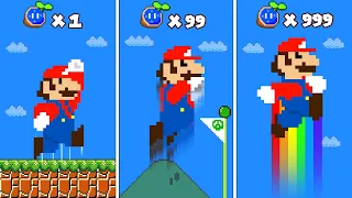 Super Mario Bros. but Mario Jumps Higher with 999 Seed Power-Ups | Game Animation