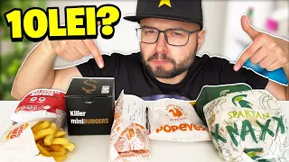 Unde mananci mai bine cu 10 LEI? Spartan, Popeye's, Burger King, BO$$