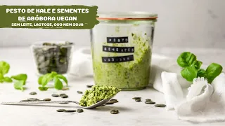 Pesto de kale e sementes de abóbora   sem plv, lactose, frutos secos e sem soja