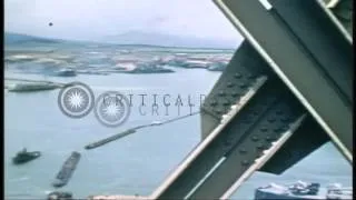 US Navy ships at the Navy base in Pearl Harbor Hawaii, including USS Salt Lake Ci...HD Stock Footage