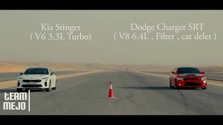 KIA Stinger V6 3.3 L TURBO vs Dodge Charger SRT  V8 6.4 L