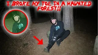 I BROKE MY TOE IN A HAUNTED FOREST! CAUGHT IT ON CAMERA | MOE SARGI