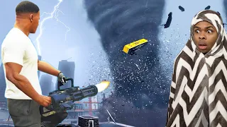 RACING A MASSIVE TORNADO BEFORE IT DESTROYS THE WORLD IN GTA 5! (GTA 5 MODS RP)