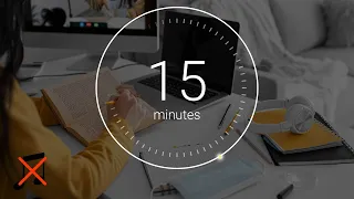 15 Minute Pomodoro Timer / 3 Minute Break (Pomodoro Technique) without music - 10 times