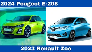 Comparison Car 2024 Peugeot E-208 Vs. 2023 Renault Zoe