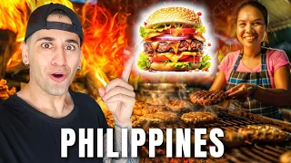 $1 FLAMED Burger in Philippines 🇵🇭 (MUST TRY!)