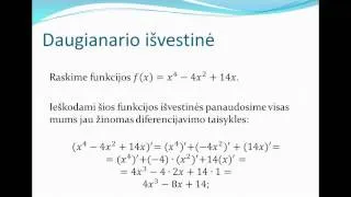 "Matematika lengviau" Diferencijavimo taisyklės, išvestinės fizikinė prasmė (3 pamoka 12 klasei)
