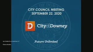 Downey City Council Meeting - 2020, September 22
