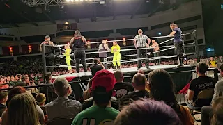 Kevin Owens Funny! Destroys Pretty Deadly after calming lesson - WWE Live Event Cardiff 02/07/23