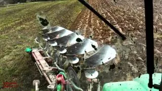 Ploughing with John Deere 6210R. - Rough Ground!