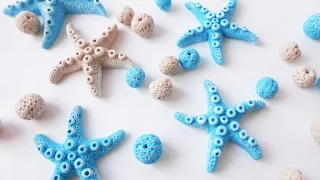 Stelle marine e perle pietra pomice in fimo - DIY Starfish and pumice beads