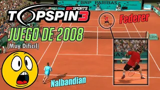 TOP SPIN 3🎾 Juego de 2008😮 Nalbandian VS Federer Muy Difícil🔥