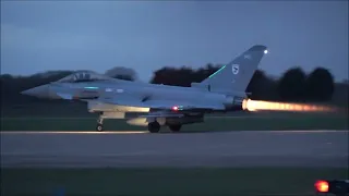 RAF Coningsby, 12th April 2023 Spectacular T/OFF's by 2x Typhoons in full reheat.