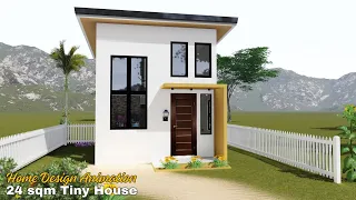 #housedesign #pinoyhouse #shorts Modern Tiny House Design Idea with Loft | 24 sqm floor area