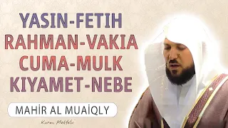 Yasin Fetih Rahman Vakia Cuma Mulk Kıyamet Nebe suresi anlamı dinle Kabe imamı Mahir al Muaiqly hoca