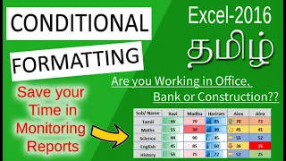 Conditional Formatting in Excel in Tamil | Conditional Formatting New Rule and Manage Rule