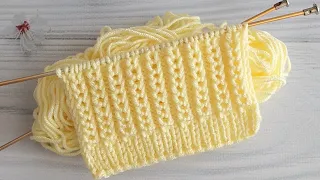 iki sırada biten kolay şiş örgüsü✅️two color very easy knitting pattern✅️Beautiful Knitting Patterns