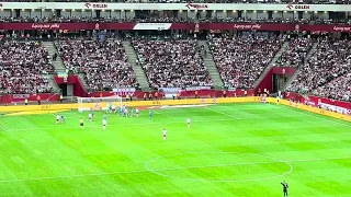 Polska - Ukraina 07.06.2024 r., Sebastian Walukiewicz gol na 1-0