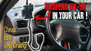 Baofeng UV-5R Car Setup - Install your HAM Radio the Easy Way (no drilling!)