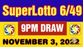 LOTTO RESULT TODAY NOVEMBER 3, 2022 SUPERLOTTO 6/49 RESULT TODAY 9PM DRAW