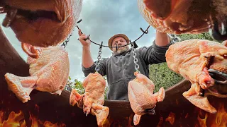 Chicken on Chains in a Tandoor! A Unique Device for Better Meat