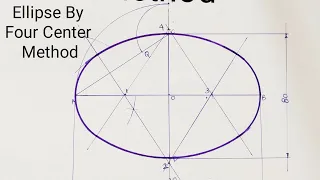 Ellipse By Four Center Method//Engineering Drawing