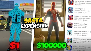 $1 VS $100000 GAMES (SPIDERMAN) !!