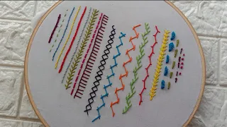 HAND EMBROIDERY FOR BEGINNERS ll 19 basic stitches ( tutorial video)