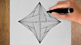 How To Draw 3D Geometric Design ! Spirograph Pattern Drawing ! 3d Drawing