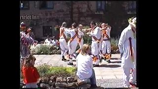 Helier Morris Men dancing the North Skelton Sword Dance, First Figure.