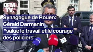 Synagogue de Rouen: Gérald Darmanin s'exprime après avoir décoré les policiers et les pompiers