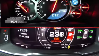 0-290 Km/h - Audi R8 V10 PLUS  VS  Nissan GTR (560 hp) - Acceleration  (#3)