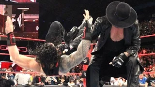 UNDERTAKER CHOKE SLAMS ROMAN REIGNS RAW 3/6/17 UNDERTAKER VS ROMAN REIGNS WRESTLEMAINA 33