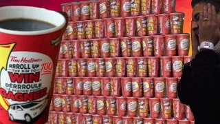 BUYING 100 ROLL UP THE RIM TIM HORTONS CUPS #Jackpot challenge // VLOG #4
