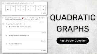 Drawing a Quadratic Graph - CXC Math Past Paper Question