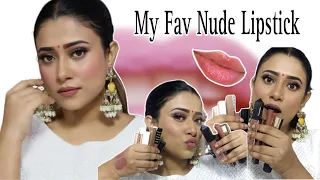 Sharing my current fav NUDE lipstick wo bhi Drugstore Brand Ka 🤩 #barshapatra
