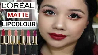 NEW L'oreal Colour Riche Matte Lipsticks // Swatches