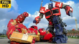 Transformers: The Last Knight - Optimus Prime vs Hulkbuster | Paramount Pictures [HD]